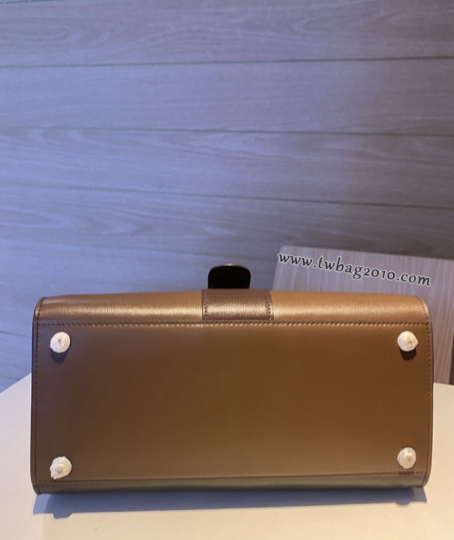 Delvaux專櫃新款咖啡三拼比利時手提肩背女包 德爾沃新版雙環brillant box皮大號手袋 bxs1112